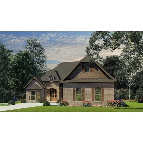 Traditional House Plan Front of Home - Kirchoff European Home 055D-0984 - Search House Plans and More