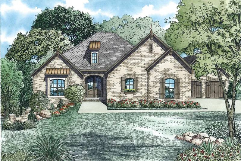 Tudor House Plan Front of Home - Fawn Trace Traditional Home 055D-0985 - Search House Plans and More