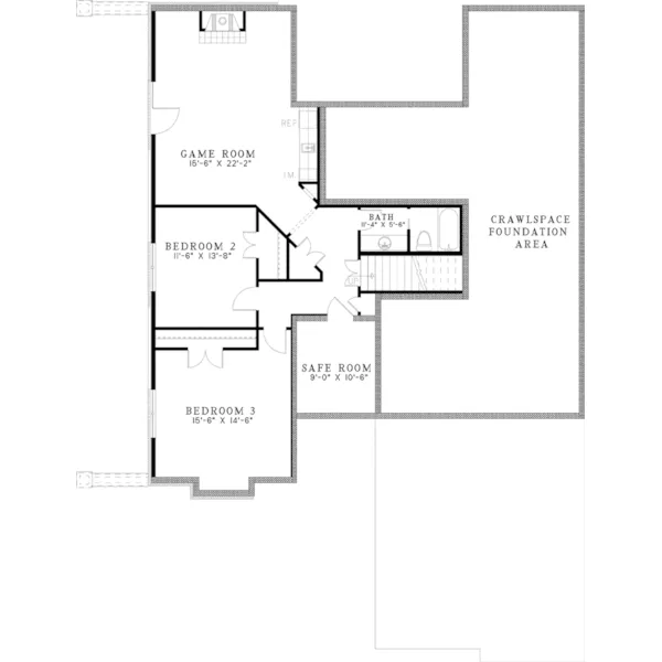 Tudor House Plan Lower Level Floor - Fawn Trace Traditional Home 055D-0985 - Search House Plans and More