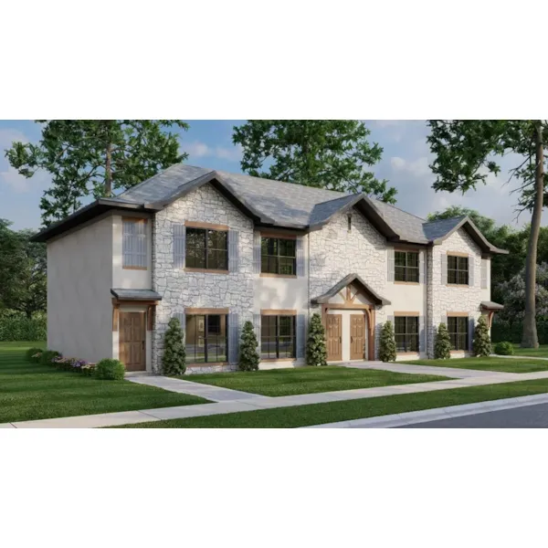 Front Photo 01 - Brown Point Duplex Home 055D-0986 - Search House Plans and More