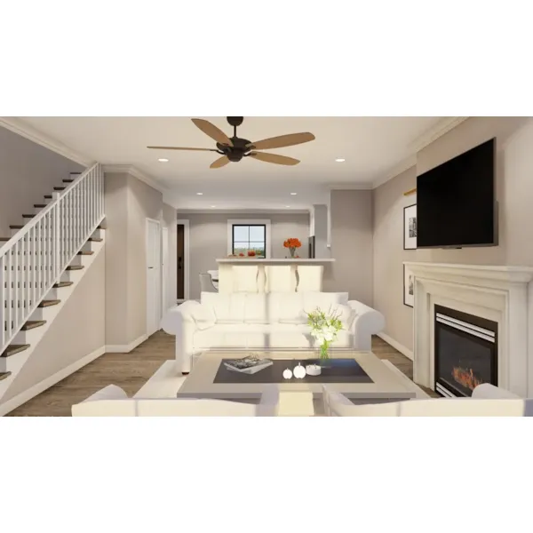 Great Room Photo 02 - Brown Point Duplex Home 055D-0986 - Search House Plans and More