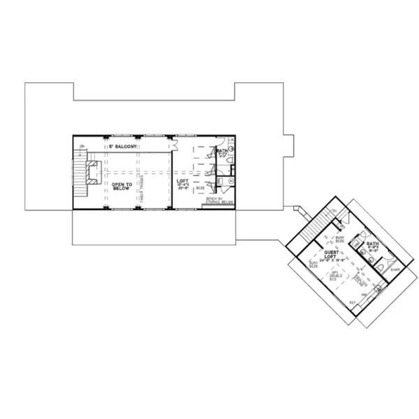 Farmhouse Plan Second Floor - Casey Grove Craftsman Home 055D-0990 - Search House Plans and More