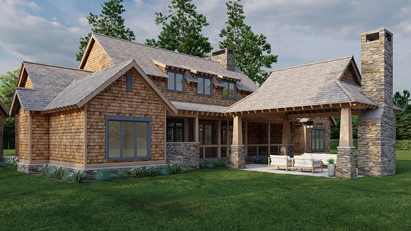 Modern Farmhouse Plan Rear Photo 02 - Casey Grove Craftsman Home 055D-0990 - Search House Plans and More