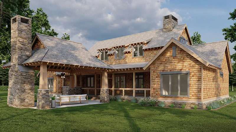 Modern Farmhouse Plan Rear Photo 04 - Casey Grove Craftsman Home 055D-0990 - Search House Plans and More