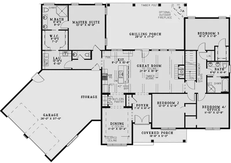 Traditional House Plan First Floor - Eagle Cove Luxury Home 055D-0991 - Search House Plans and More