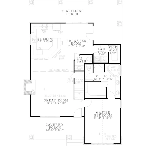 Rustic House Plan First Floor - Korte Creek Craftsman Home 055D-0992 - Search House Plans and More