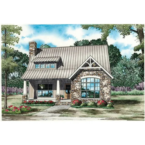 Rustic House Plan Front of Home - Korte Creek Craftsman Home 055D-0992 - Search House Plans and More