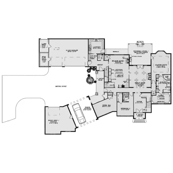 Traditional House Plan First Floor - Parker Ridge Luxury Home 055D-0993 - Shop House Plans and More