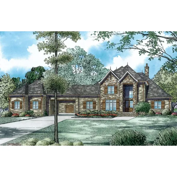 Traditional House Plan Front of Home - Parker Ridge Luxury Home 055D-0993 - Shop House Plans and More