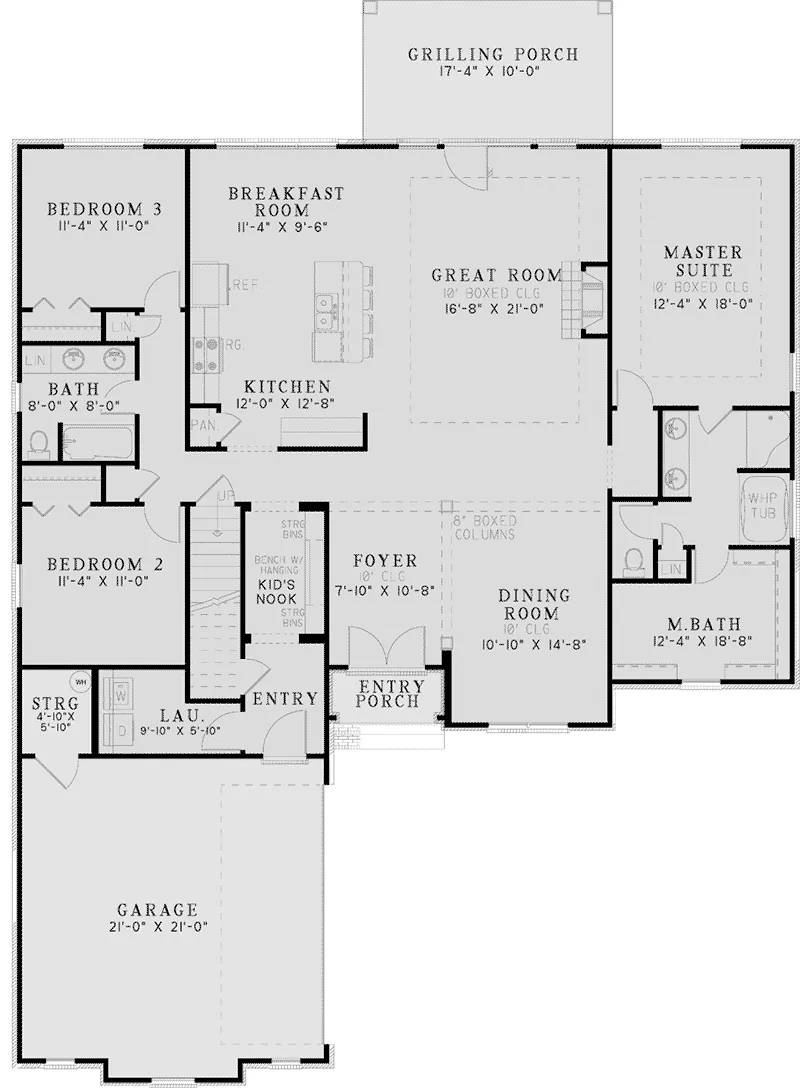 Traditional House Plan First Floor - Riley River European Home 055D-0994 - Shop House Plans and More