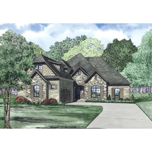 Luxury House Plan Front of Home - Riley River European Home 055D-0994 - Shop House Plans and More