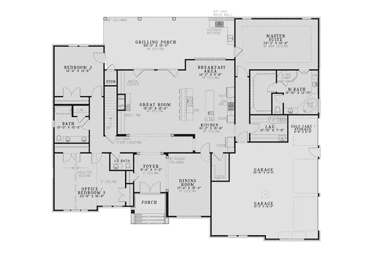 Traditional House Plan First Floor - Sandalwood Traditional Home 055D-0995 - Shop House Plans and More