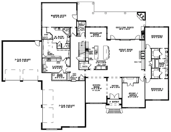 Country French House Plan First Floor - Savanna Place Luxury Home 055D-0996 - Shop House Plans and More