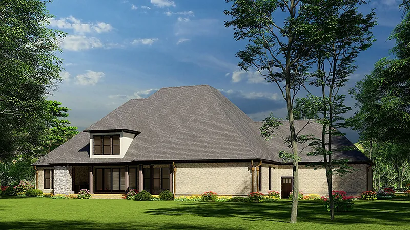 Country French House Plan Rear Photo 01 - Savanna Place Luxury Home 055D-0996 - Shop House Plans and More