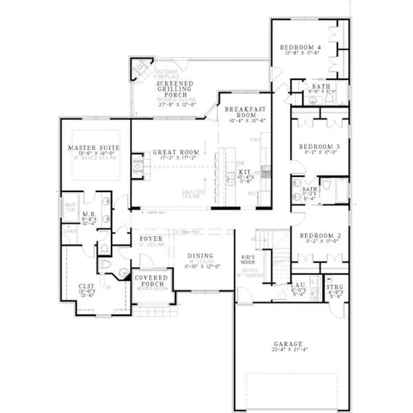 European House Plan First Floor - Kingsbury Hill European Home 055D-1000 - Search House Plans and More