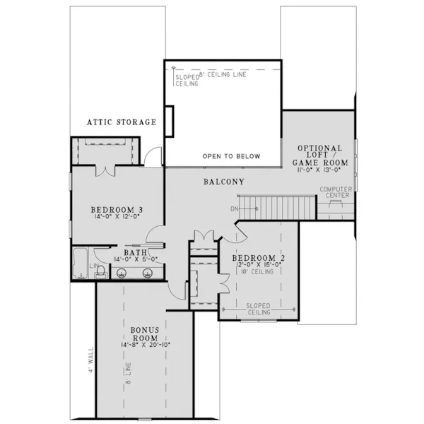 Country French House Plan Second Floor - Hulburt Bay Tudor Home 055D-1002 - Search House Plans and More