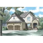 Country French House Plan Front of Home - Hulburt Bay Tudor Home 055D-1002 - Search House Plans and More