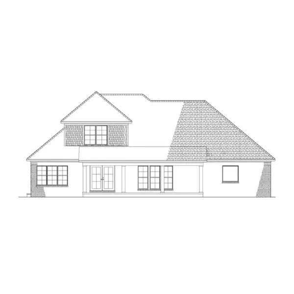 Bungalow House Plan Rear Elevation - Hartle Bluff Traditional Home 055D-1003 - Search House Plans and More