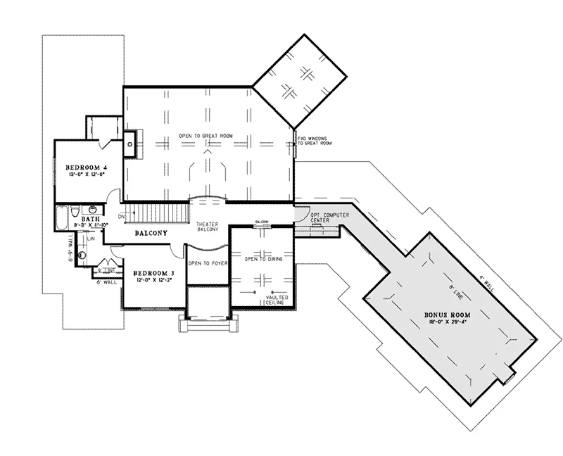 Southern House Plan Second Floor - Grandel Knoll Luxury Home 055D-1006 - Search House Plans and More