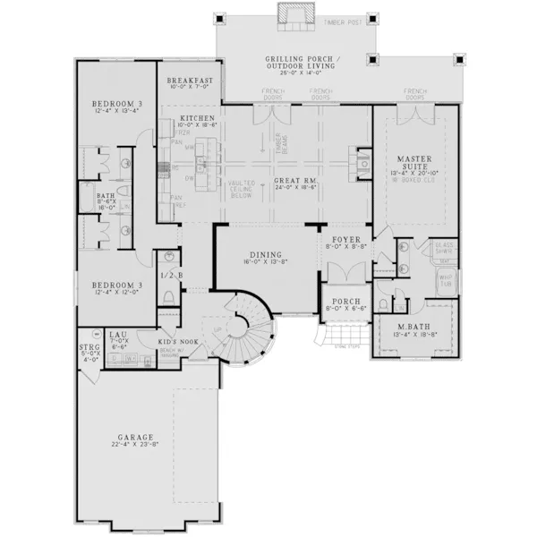 Traditional House Plan First Floor - Leighton Hollow Luxury Home 055D-1007 - Shop House Plans and More