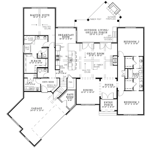 European House Plan First Floor - Orlena European Home 055D-1009 - Shop House Plans and More