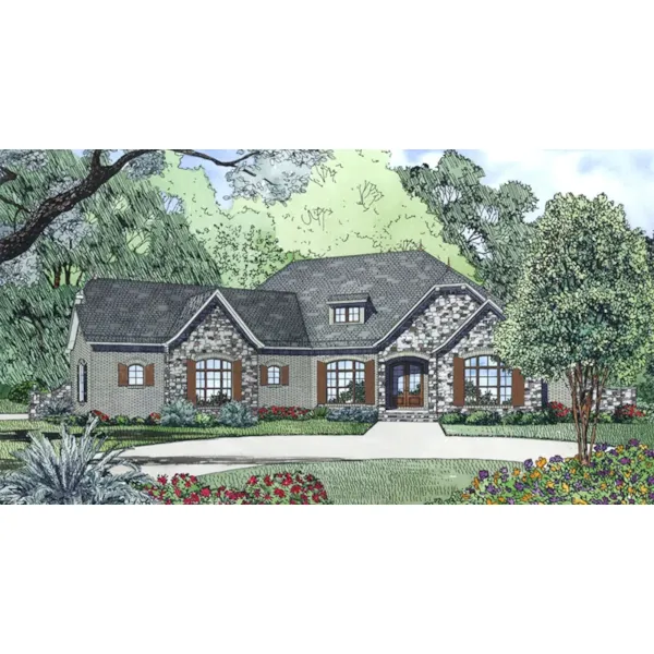 Country French House Plan Front of Home - Peper Country Home 055D-1011 - Shop House Plans and More