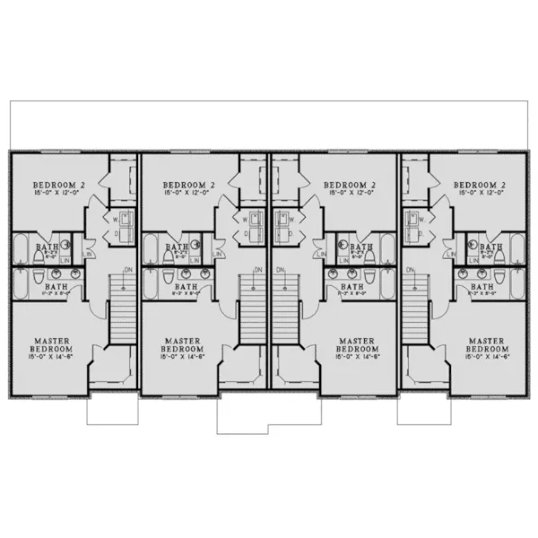 Country French House Plan Second Floor - Rock Harbor Multi-Family Home 055D-1012 - Shop House Plans and More