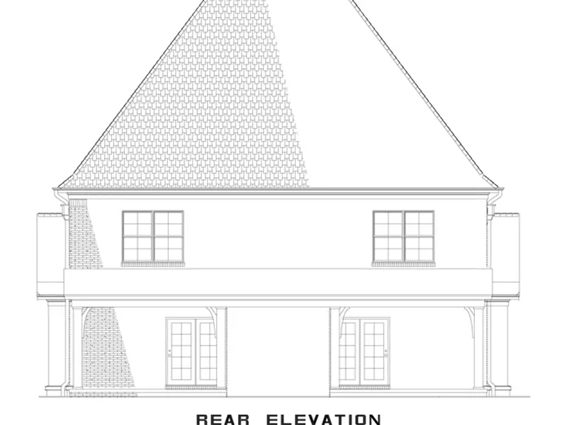 Country French House Plan Rear Photo 01 - Mockingbird Hill Duplex Home 055D-1013 - Shop House Plans and More