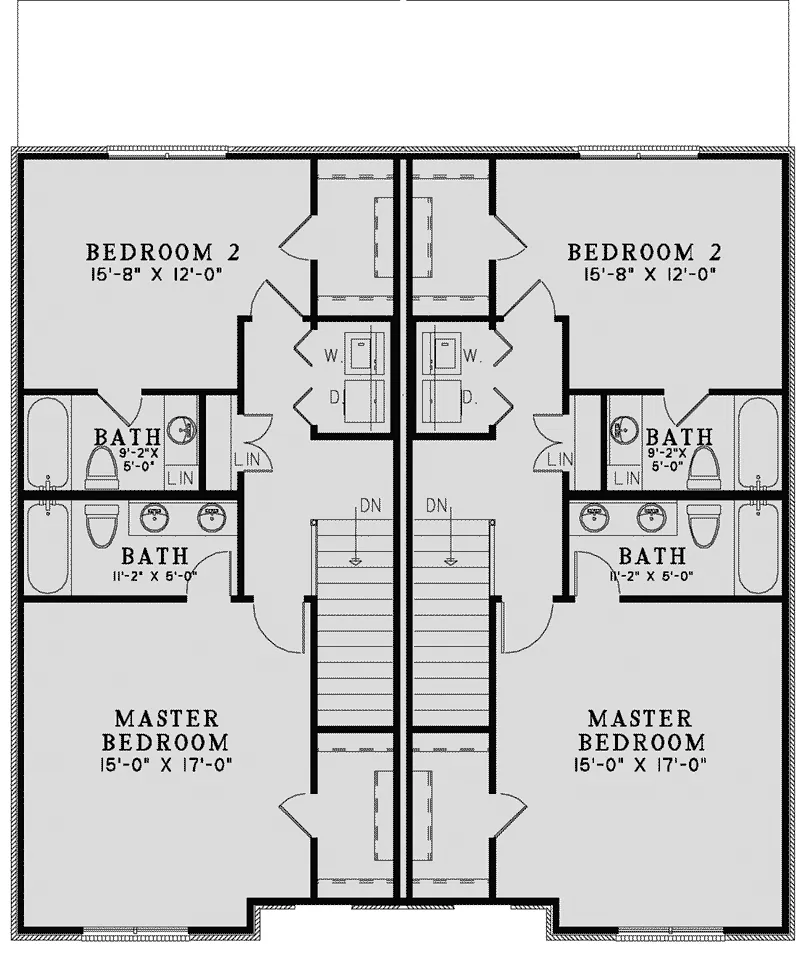 European House Plan Second Floor - Osperey Way Duplex Home 055D-1014 - Shop House Plans and More
