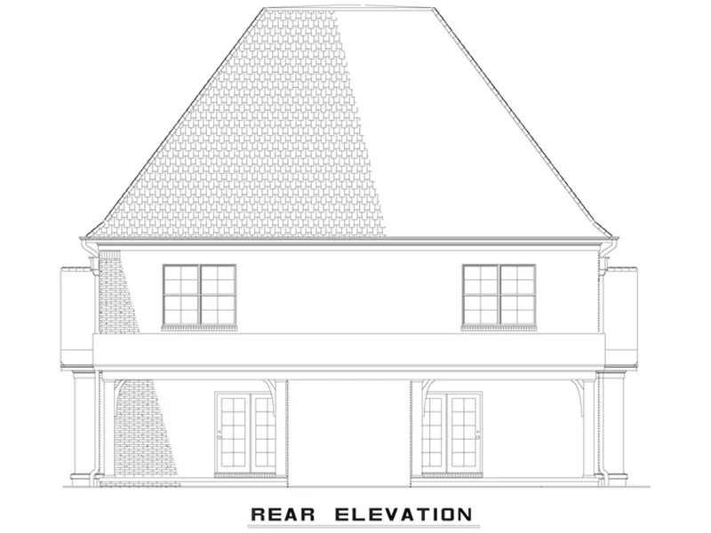 Country French House Plan Rear Photo 01 - Osperey Way Duplex Home 055D-1014 - Shop House Plans and More