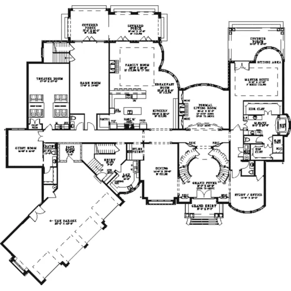 Luxury House Plan First Floor - Daunte Luxury Home 055D-1020 - Search House Plans and More