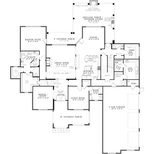 Luxury House Plan First Floor - Eliza Place Luxury Home 055D-1021 - Search House Plans and More