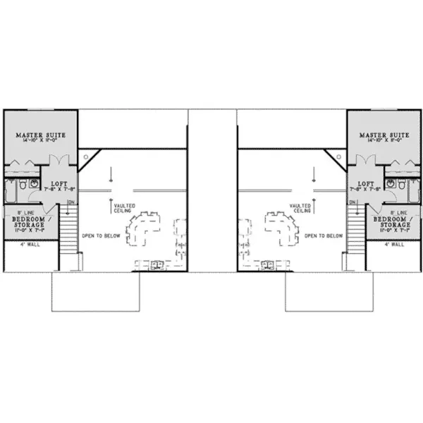 Waterfront House Plan Second Floor - Haycastle Duplex Home 055D-1025 - Search House Plans and More