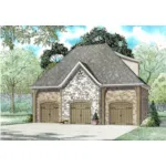 Building Plans Front of Home - LeAnn European Garage 055D-1032 | House Plans and More