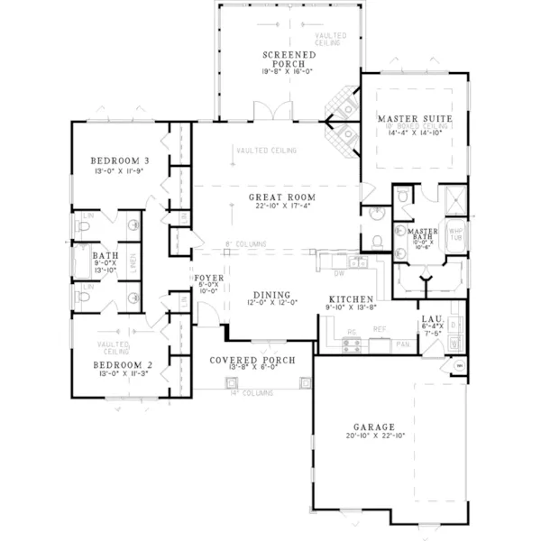 Craftsman House Plan First Floor - Merridith Mill Craftsman Home 055D-1040 - Shop House Plans and More