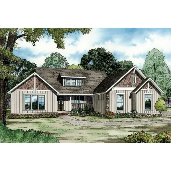 Craftsman House Plan Front of Home - Merridith Mill Craftsman Home 055D-1040 - Shop House Plans and More