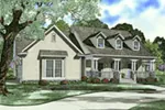 Traditional House Plan Front of Home - Parker Lane Country Home 055D-1041 - Shop House Plans and More
