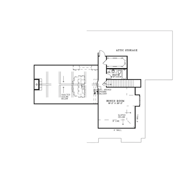 Arts & Crafts House Plan Second Floor - Laurel Lake Ranch Home 055D-1049 - Shop House Plans and More