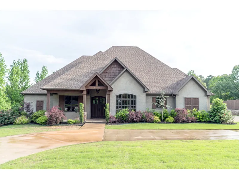 Traditional House Plan Front of Home - Laurel Lake Ranch Home 055D-1049 - Shop House Plans and More