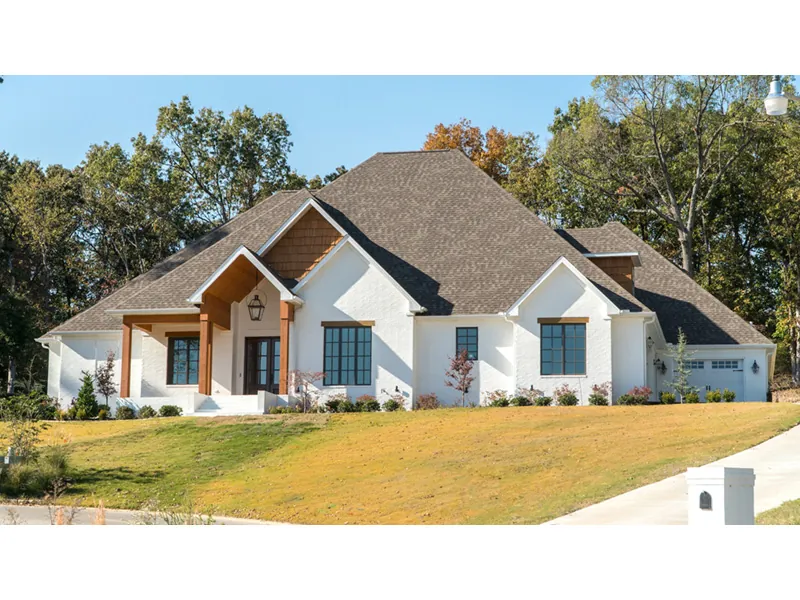 Arts & Crafts House Plan Front Photo 02 - Laurel Lake Ranch Home 055D-1049 - Shop House Plans and More