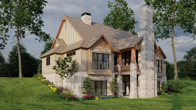 Traditional House Plan Rear Photo 02 - Trembath Tudor Home 055D-1050 - Shop House Plans and More