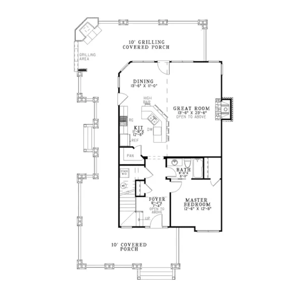 Bungalow House Plan First Floor - Parson Cove Craftsman Home 055D-1051 - Shop House Plans and More