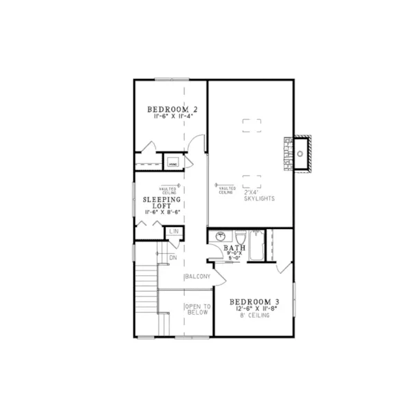 Bungalow House Plan Second Floor - Parson Cove Craftsman Home 055D-1051 - Shop House Plans and More