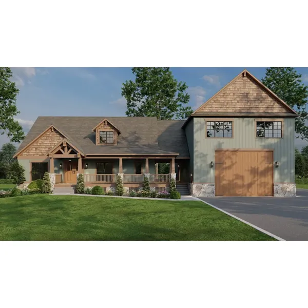 Lake House Plan Front of Home - Glades Pike Country Home 055D-1053 - Shop House Plans and More