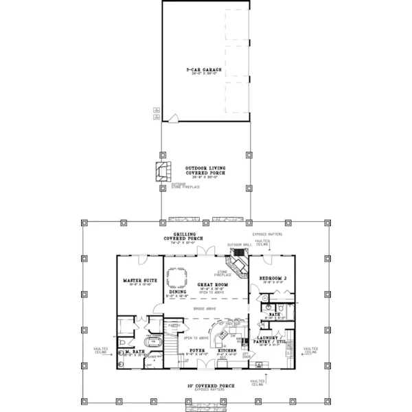 Country House Plan First Floor - 055D-1054 - Shop House Plans and More