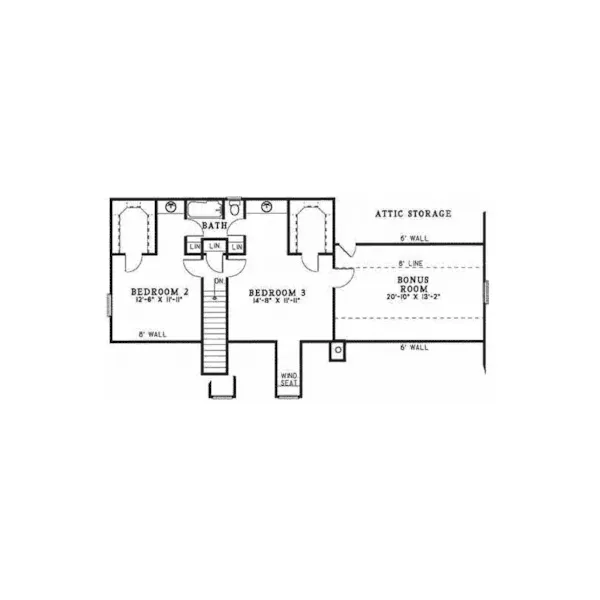 Traditional House Plan Second Floor - Pinkerton Hill Ranch Home 055D-1055 - Shop House Plans and More