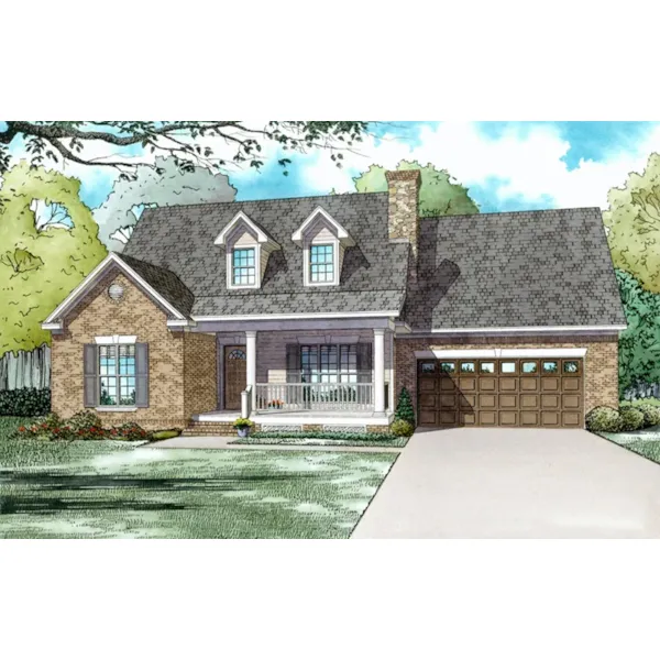 Traditional House Plan Front of Home - Pinkerton Hill Ranch Home 055D-1055 - Shop House Plans and More