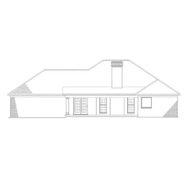 Ranch House Plan Rear Elevation - Reelfort Ranch Home 055D-1059 - Shop House Plans and More