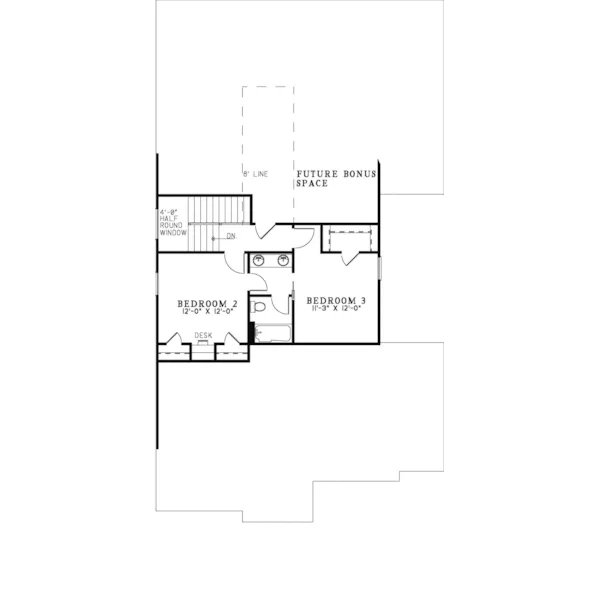 Traditional House Plan Second Floor - Peach Field Country Home 055D-1060 - Shop House Plans and More