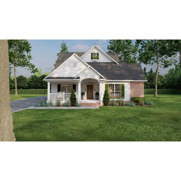 Traditional House Plan Front of Home - Peach Field Country Home 055D-1060 - Shop House Plans and More